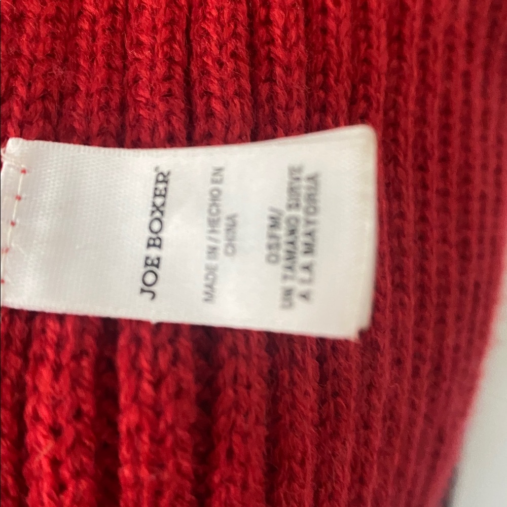 Joe Boxer Red Ribbed Cowl Neck Sweater - Picture 2 of 2
